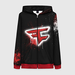 Толстовка на молнии женская FaZe Clan: Black collection, цвет: 3D-красный