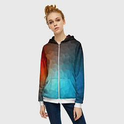 Толстовка на молнии женская Битва абстракций, цвет: 3D-белый — фото 2