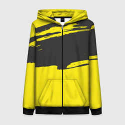 Толстовка на молнии женская Чёрно-жёлтый, цвет: 3D-черный