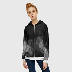 Толстовка на молнии женская Abstract gray, цвет: 3D-белый — фото 2