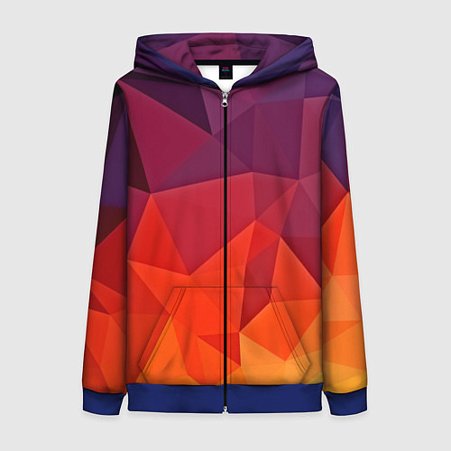Женская толстовка на молнии Geometric / 3D-Синий – фото 1