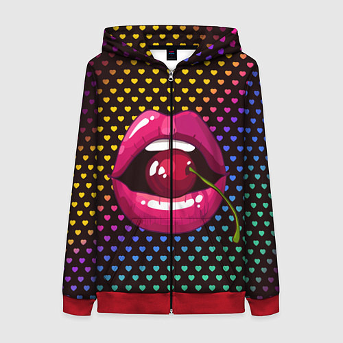 Женская толстовка на молнии Pop art / 3D-Красный – фото 1
