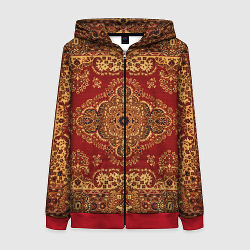 Женская толстовка на молнии Человек-ковер / 3D-Красный – фото 1