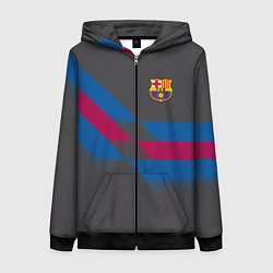 Толстовка на молнии женская Barcelona FC: Dark style, цвет: 3D-черный