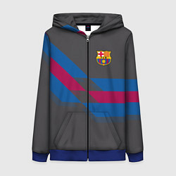 Толстовка на молнии женская Barcelona FC: Dark style, цвет: 3D-синий