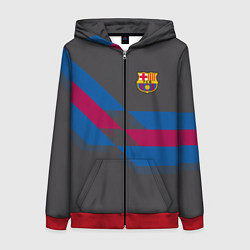 Толстовка на молнии женская Barcelona FC: Dark style, цвет: 3D-красный