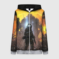 Толстовка на молнии женская Titanfall: Robots War, цвет: 3D-меланж