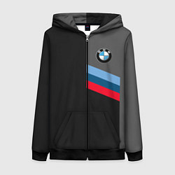 Толстовка на молнии женская BMW БМВ, цвет: 3D-черный
