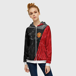 Толстовка на молнии женская FC Manchester United: Abstract, цвет: 3D-белый — фото 2