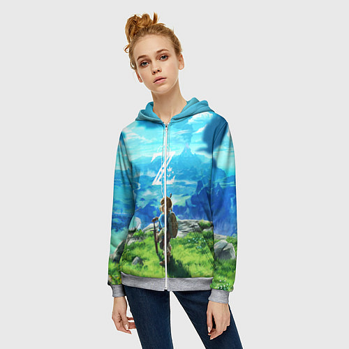 Женская толстовка на молнии Z-Link / 3D-Меланж – фото 3