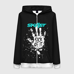 Толстовка на молнии женская Skillet: Sick of it, цвет: 3D-белый