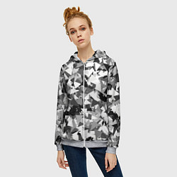 Толстовка на молнии женская Городской серый камуфляж, цвет: 3D-меланж — фото 2