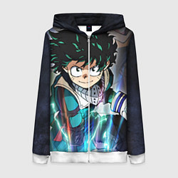 Женская толстовка на молнии My Hero Academia синий свет