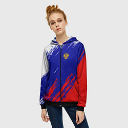 Толстовка на молнии женская RUSSIA SPORT, цвет: 3D-черный — фото 2