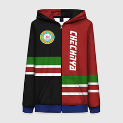 Толстовка на молнии женская Chechnya, Russia, цвет: 3D-синий