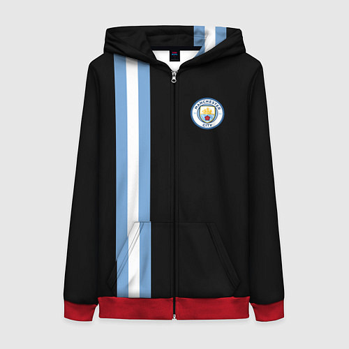 Женская толстовка на молнии Манчестер Сити / 3D-Красный – фото 1