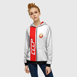 Толстовка на молнии женская СССР: White Collection, цвет: 3D-черный — фото 2