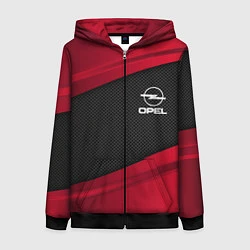Толстовка на молнии женская Opel: Red Sport, цвет: 3D-черный