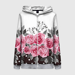 Толстовка на молнии женская Roses Trend, цвет: 3D-меланж