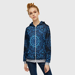 Толстовка на молнии женская Космическая мандала, цвет: 3D-меланж — фото 2