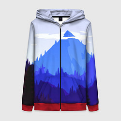 Толстовка на молнии женская Firewatch: Cold Mountain, цвет: 3D-красный