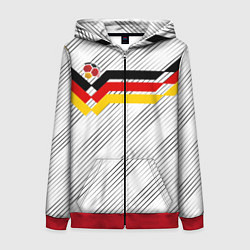 Толстовка на молнии женская Немецкий футбол, цвет: 3D-красный