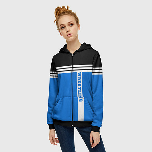 Женская толстовка на молнии Wrestling: Sport Line / 3D-Черный – фото 3