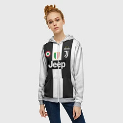 Толстовка на молнии женская FC Juventus 18-19, цвет: 3D-меланж — фото 2