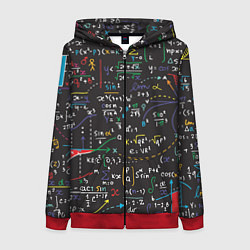 Толстовка на молнии женская Math, цвет: 3D-красный