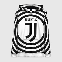 Толстовка на молнии женская FC Juventus Round, цвет: 3D-белый