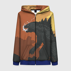 Женская толстовка на молнии Godzilla: Monster Smoke