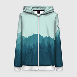 Толстовка на молнии женская Firewatch Wood, цвет: 3D-белый