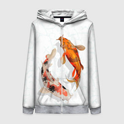 Толстовка на молнии женская Рыбы удачи, цвет: 3D-меланж