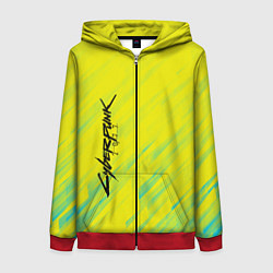 Толстовка на молнии женская Cyberpunk 2077: Yellow, цвет: 3D-красный