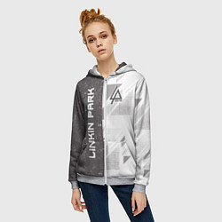 Толстовка на молнии женская Linkin Park: Grey Form, цвет: 3D-меланж — фото 2