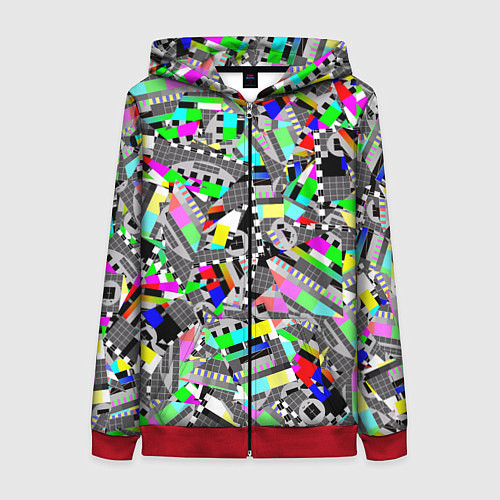 Женская толстовка на молнии Экран профилактики / 3D-Красный – фото 1