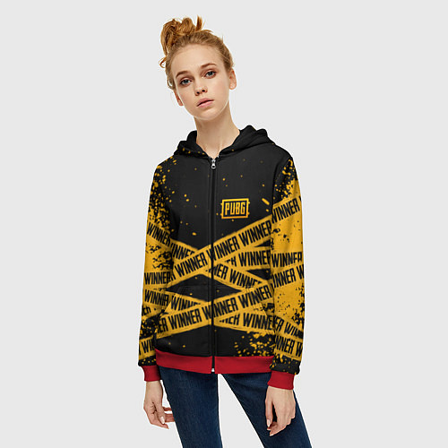 Женская толстовка на молнии PUBG: Only Winner / 3D-Красный – фото 3
