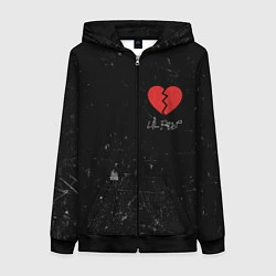 Толстовка на молнии женская Lil Peep: Broken Heart, цвет: 3D-черный
