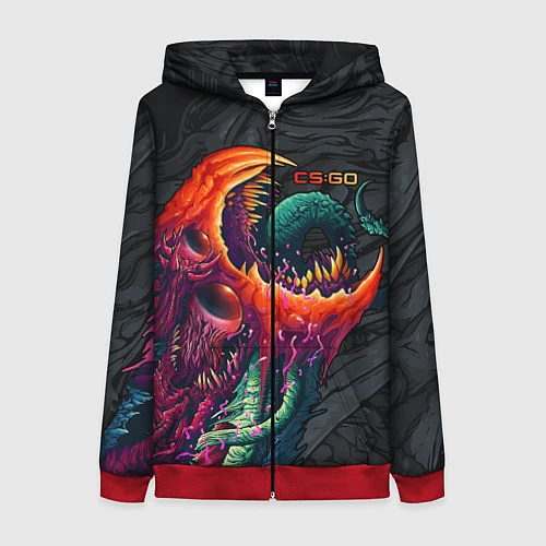 Женская толстовка на молнии CS:GO Hyper Beast Original / 3D-Красный – фото 1