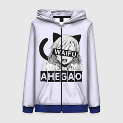 Женская толстовка на молнии Ahegao Waifu