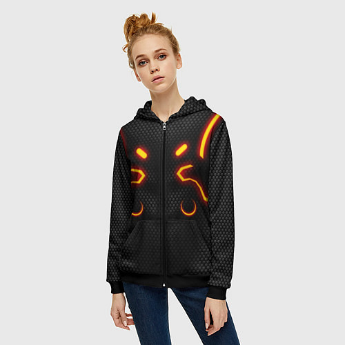 Женская толстовка на молнии Fortnite Omega / 3D-Черный – фото 3