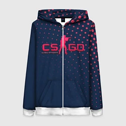 Толстовка на молнии женская CS:GO Pink Dotted, цвет: 3D-белый