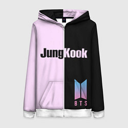 Толстовка на молнии женская BTS Jung Kook, цвет: 3D-белый