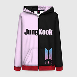 Толстовка на молнии женская BTS Jung Kook, цвет: 3D-красный