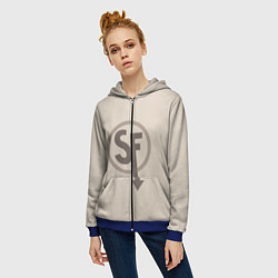 Толстовка на молнии женская SANITYS FALL, цвет: 3D-синий — фото 2