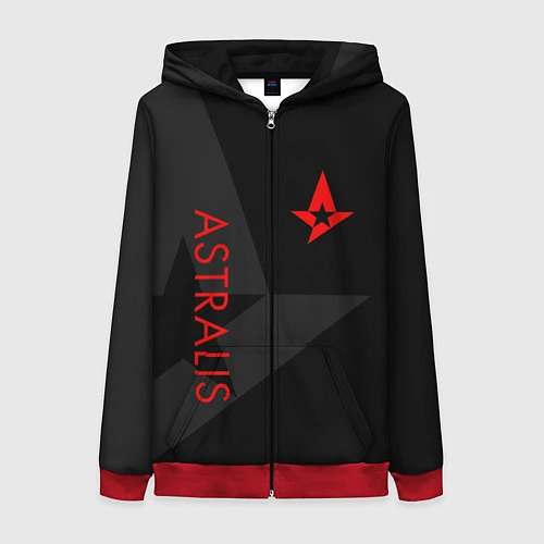 Женская толстовка на молнии Astralis: Dark Style / 3D-Красный – фото 1