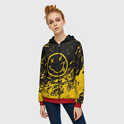 Толстовка на молнии женская NIRVANA, цвет: 3D-красный — фото 2