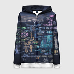 Толстовка на молнии женская HOLLOW KNIGHT WORLD, цвет: 3D-белый