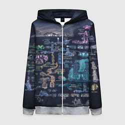Толстовка на молнии женская HOLLOW KNIGHT WORLD, цвет: 3D-меланж