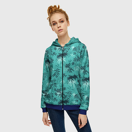 Женская толстовка на молнии Tommy Vercetti / 3D-Синий – фото 3